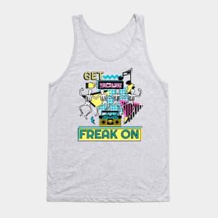 Retro 90s aesthetic dancing skeletons | get your freak on Tank Top